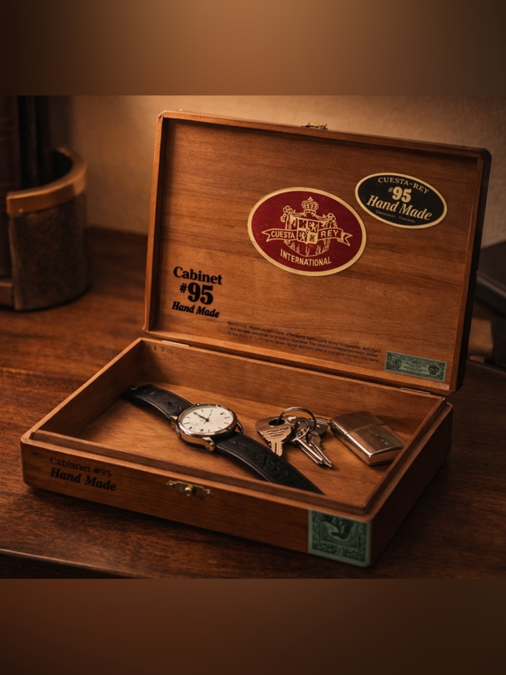 Vintage Cuesta-Rey Cabinet Cedar Cigar Box Wood Storage Case Dominican Republic